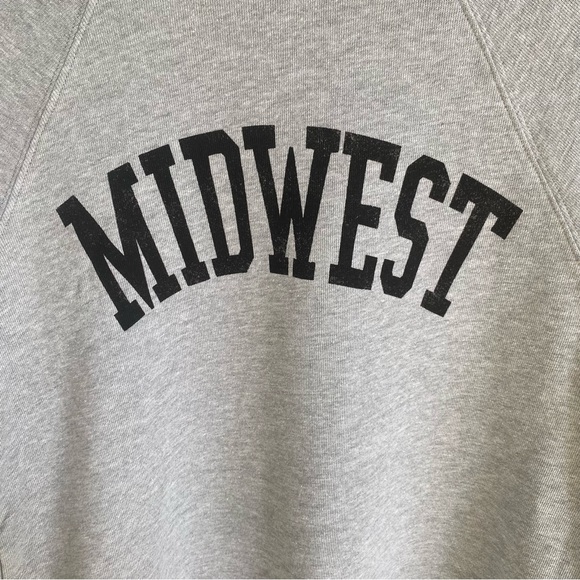 Bella + Canvas Fleece Collection Gray MIDWEST Crewneck Sweatshirt - Picture 2 of 5